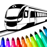 Trains coloring pages game icon