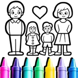 Happy Family Coloring Game icon