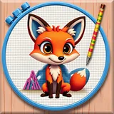 Cross Stitch Coloring Art icon