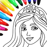 Princess coloring game icon