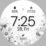 Gray Floral elegant watch face icon