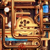 Cool Wallpapers and Keyboard - Steampunk Pipes icon