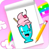 How to draw cute food step by step icon